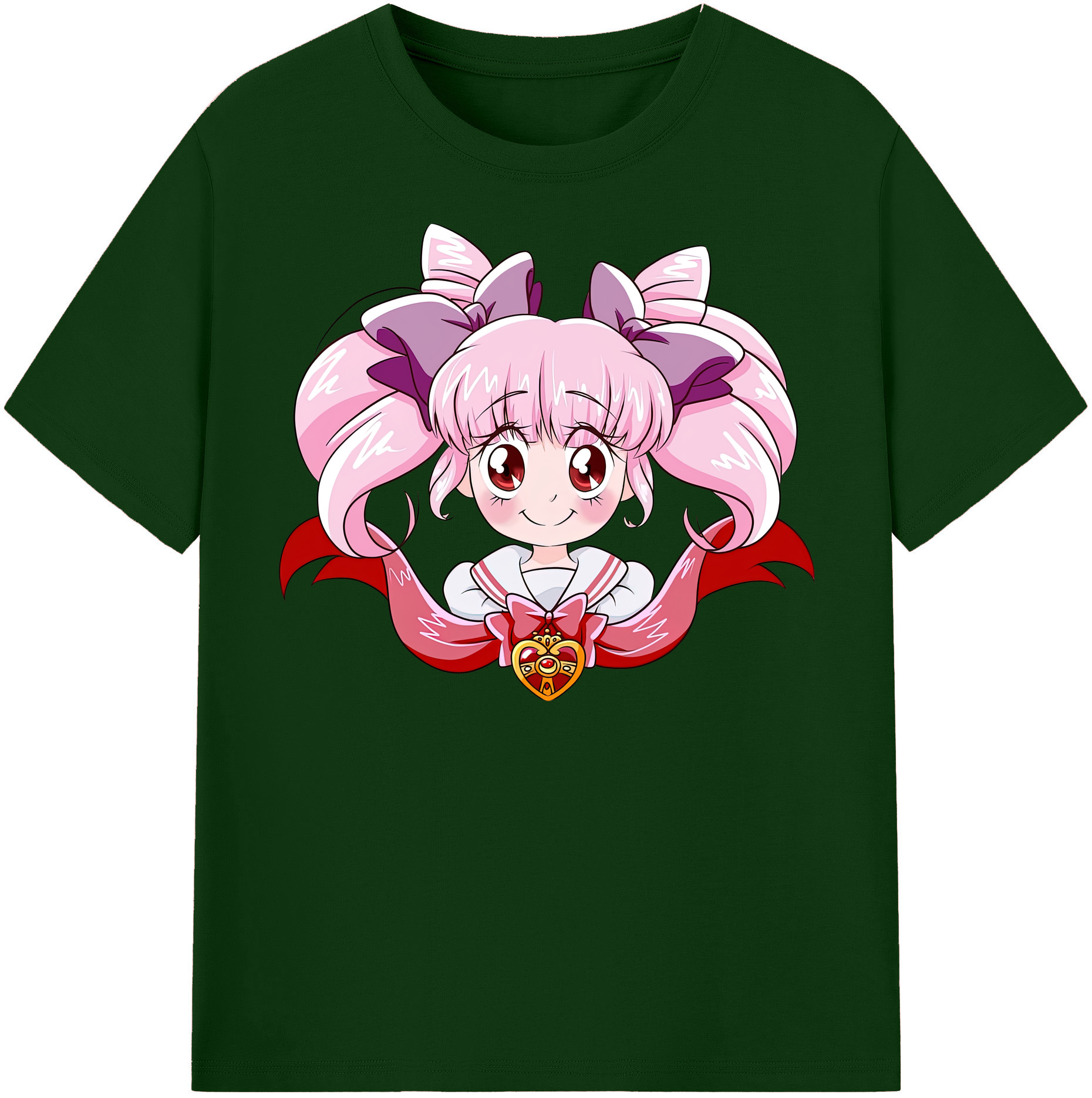 （画像用） 美少女戦士セーラームーン ちびうさ Sailor Moon Chibiusa Tsukino Usagi Small Lady Serenity 綿100％半袖Tシャツ（フロントプリント）